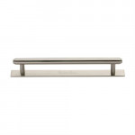 M Marcus Heritage Brass Stepped Design Cabinet Pull with Plate 160mm Centre to Centre